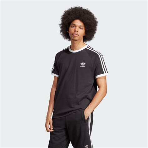 adidas 3 stripes shirt zwart|adidas originals adicolor 3 stripe.